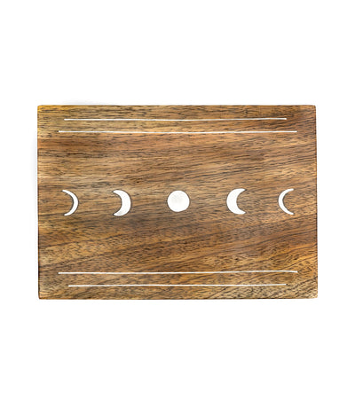 Indukala Moon Phase Jewelry Box With Tray - Wood Brass Inlay by Matr Boomie