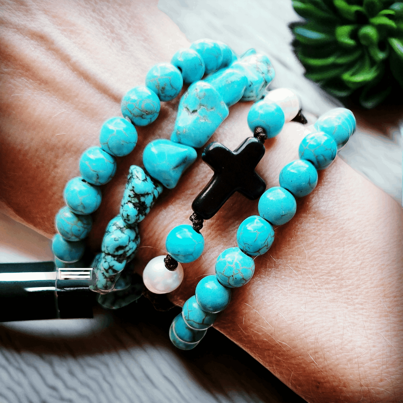 Adjustable Woven Turquoise Braided Bracelet  by The Jewelry Junkie