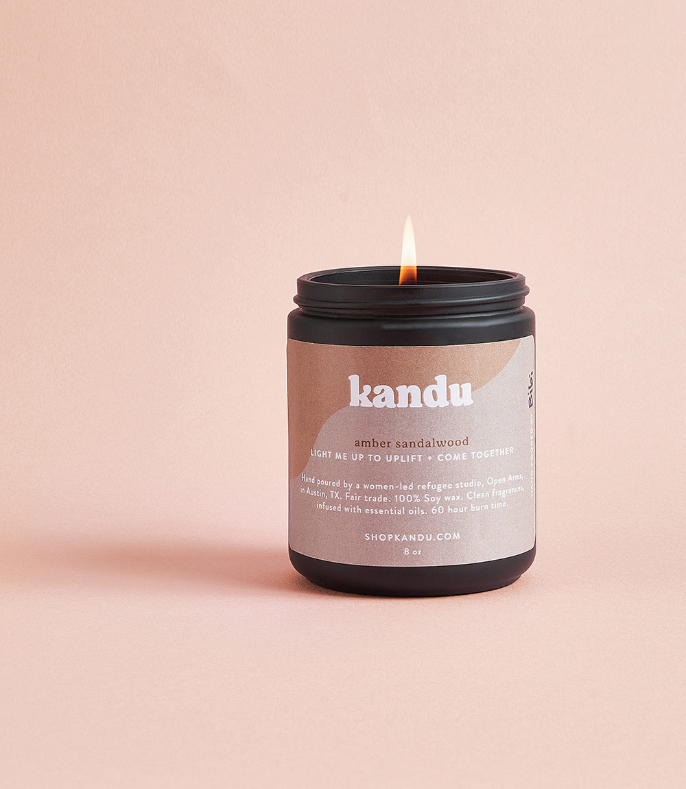 amber sandalwood 8oz candle by Matr Boomie