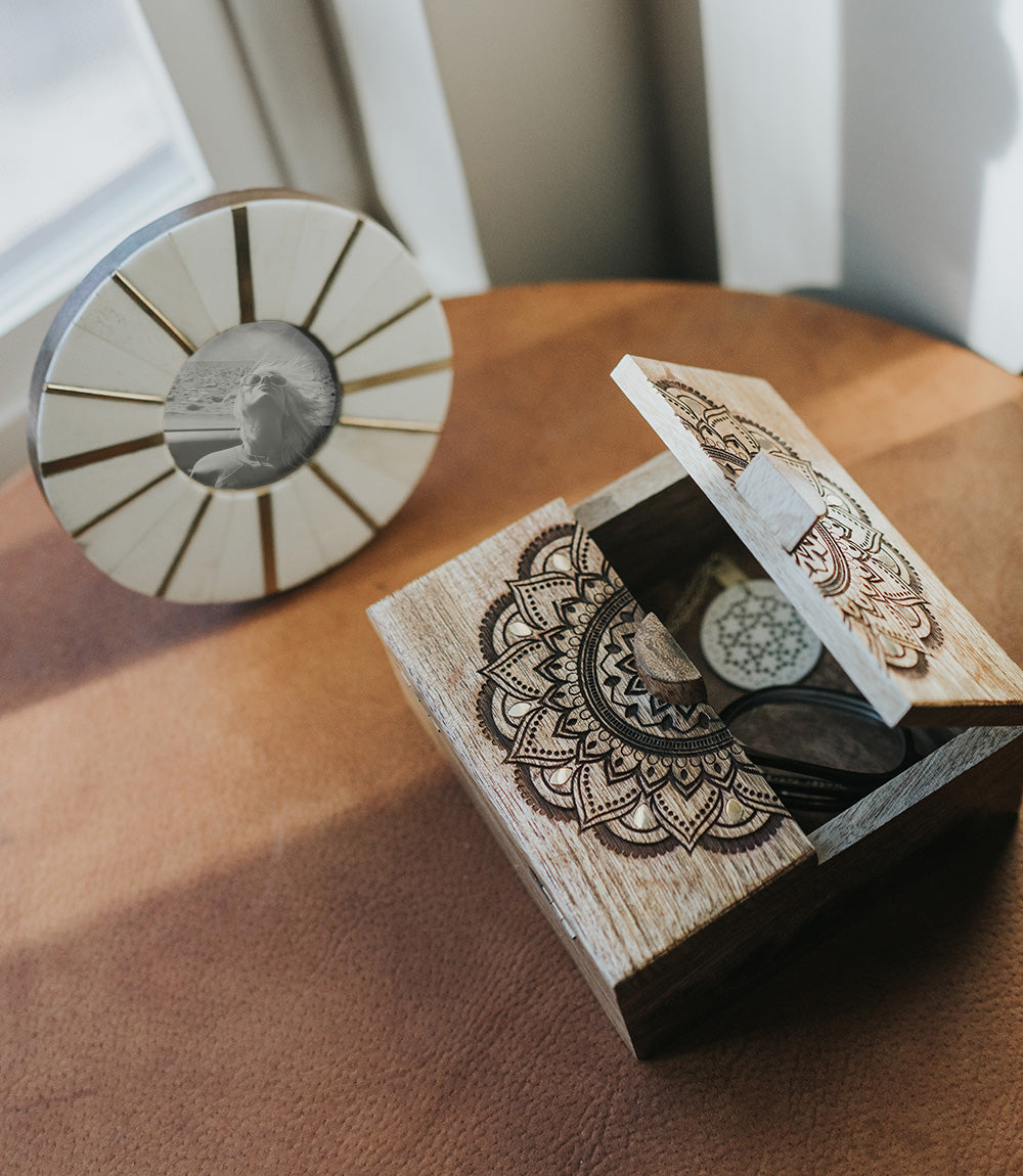 Mandala Keepsake Box - Mango Wood, Fair Trade by Matr Boomie