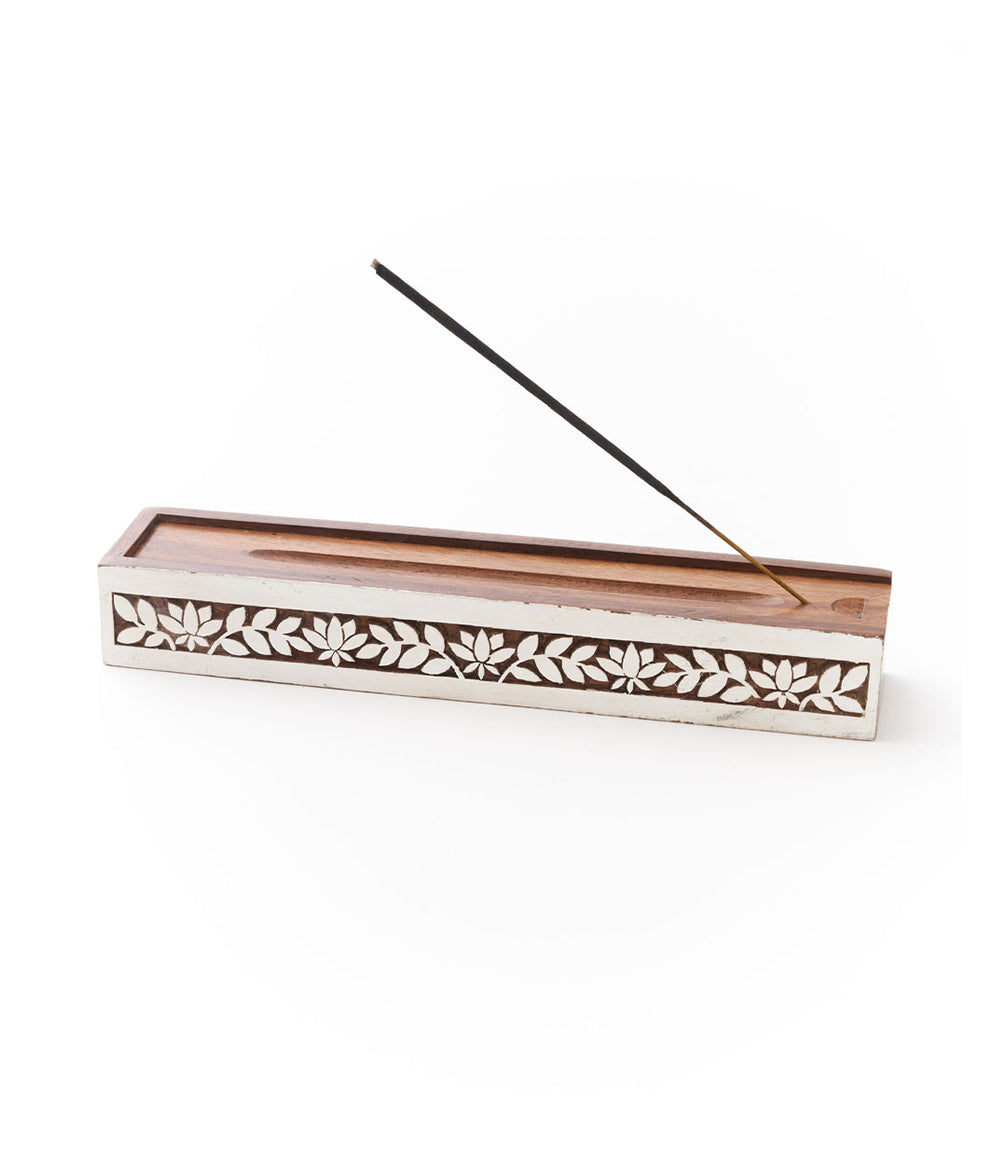 Aashiyana Incense Holder Box - Antique Finish Hand Carved Wood by Matr Boomie