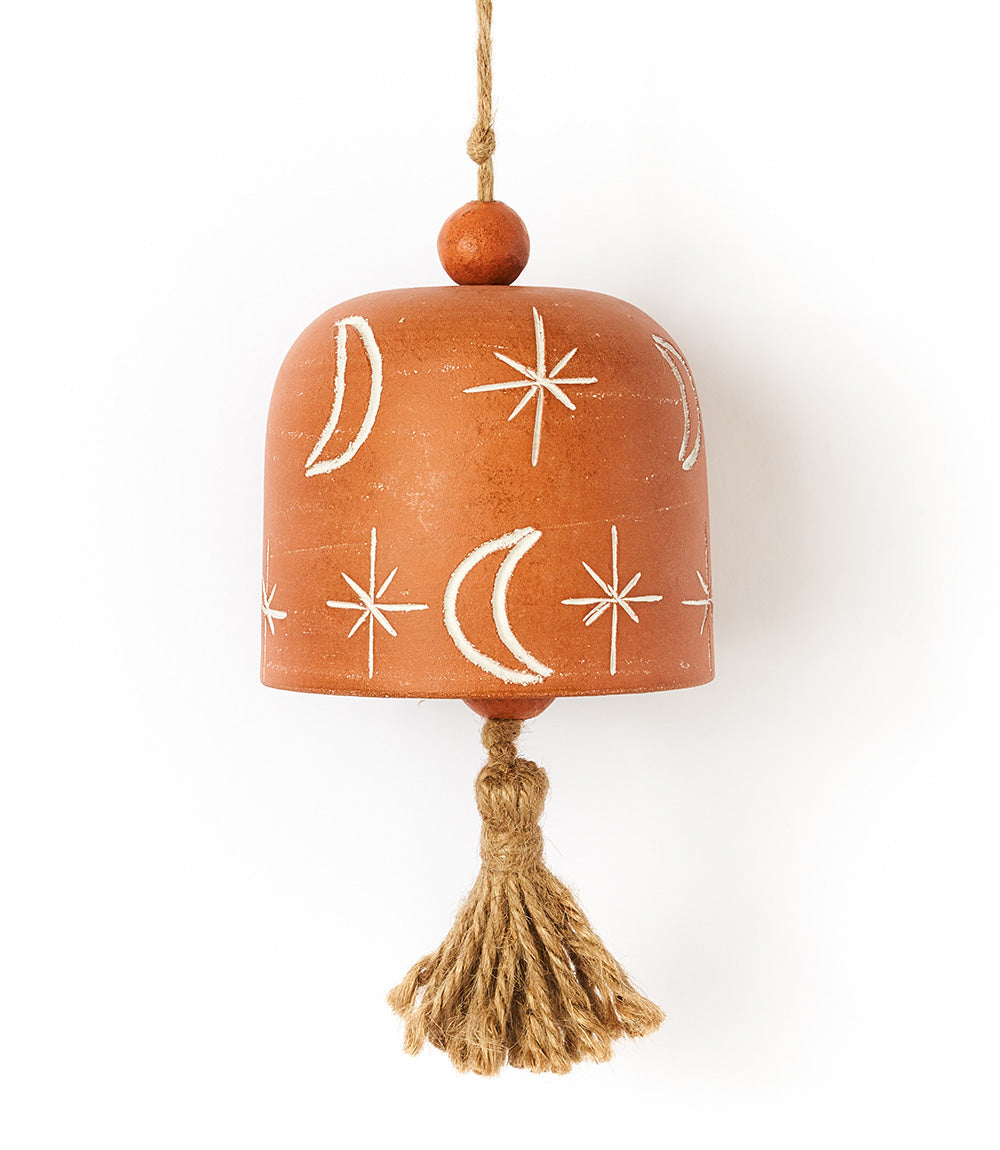 Vasanta Moon & Stars Wind Chime - Terracotta by Matr Boomie