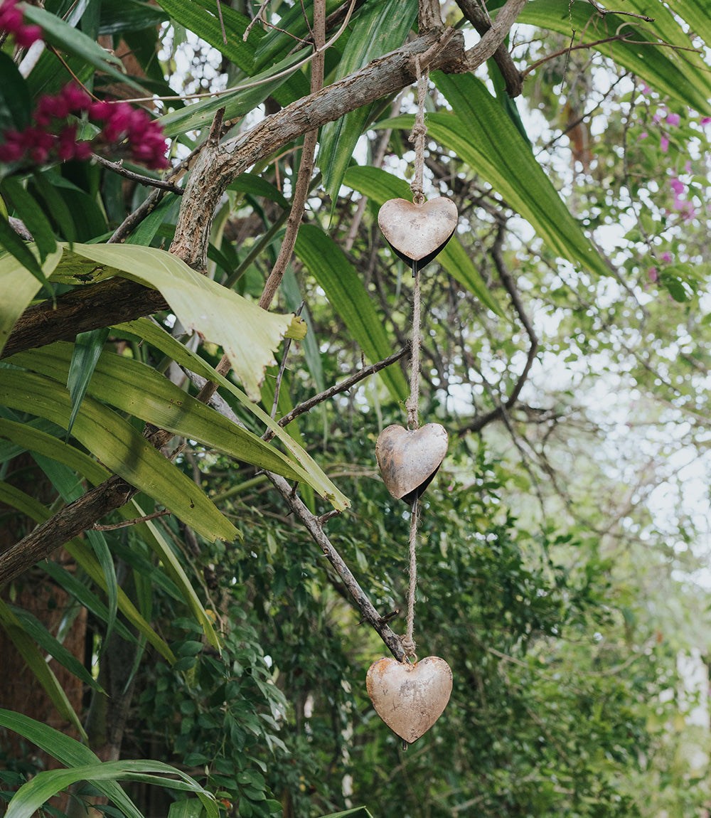 Alaya Heart Trio Wind Chime - Rustic Bell by Matr Boomie