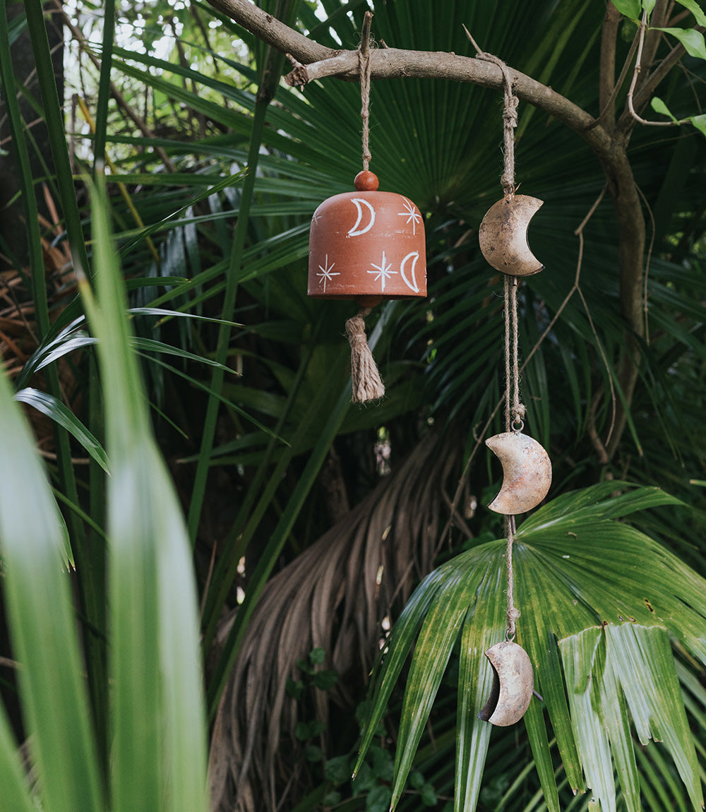 Vasanta Moon & Stars Wind Chime - Terracotta by Matr Boomie