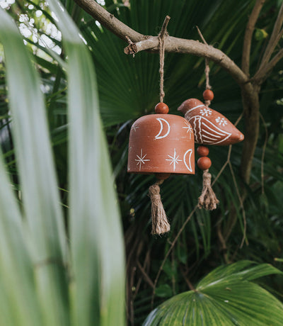 Vasanta Moon & Stars Wind Chime - Terracotta by Matr Boomie