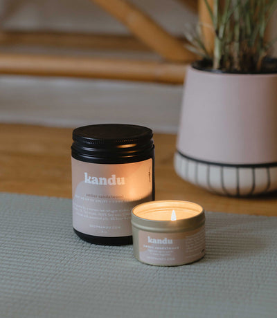 amber sandalwood 8oz candle by Matr Boomie