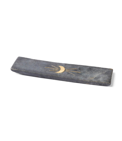 Indukala Moon Phase Incense Holder - Black Carved Marble by Matr Boomie