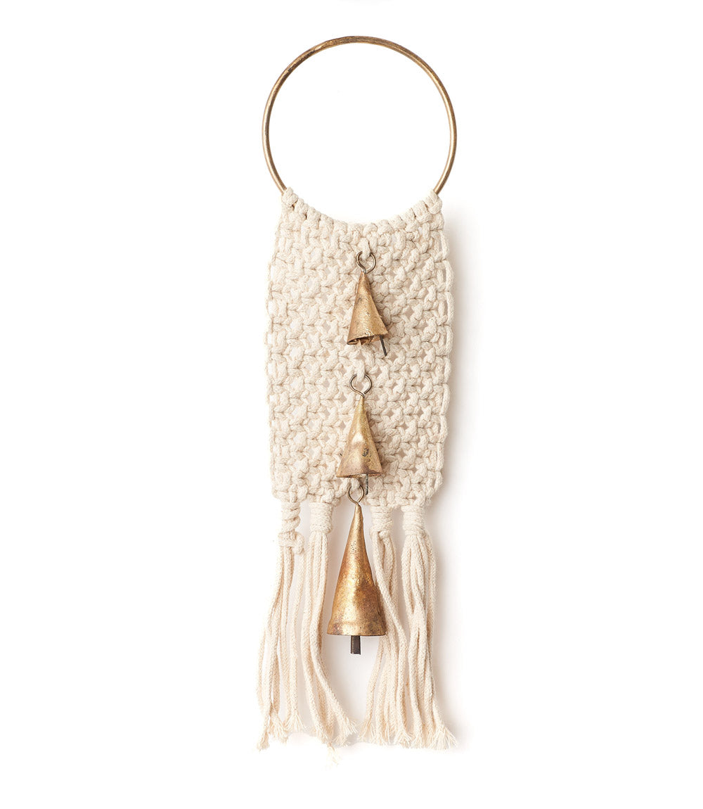 Macrame Cone Bells Door Hanger - Hand Tuned, Fair Trade Home by Matr Boomie