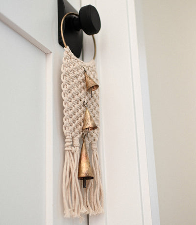 Macrame Cone Bells Door Hanger - Hand Tuned, Fair Trade Home by Matr Boomie