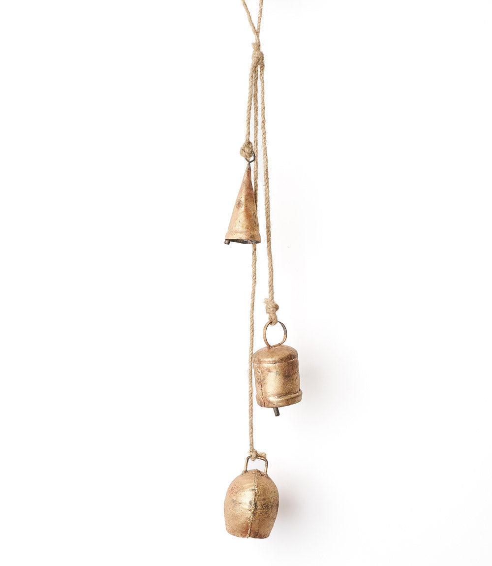 Trio Rustic Bells Cascade Hanging Wind Chime - Hand Tuned, Assorted by Matr Boomie