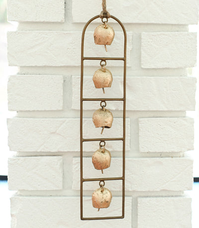 Rustic Bells Ladder Wall Hanging, Wind Chime - Hand Tuned by Matr Boomie