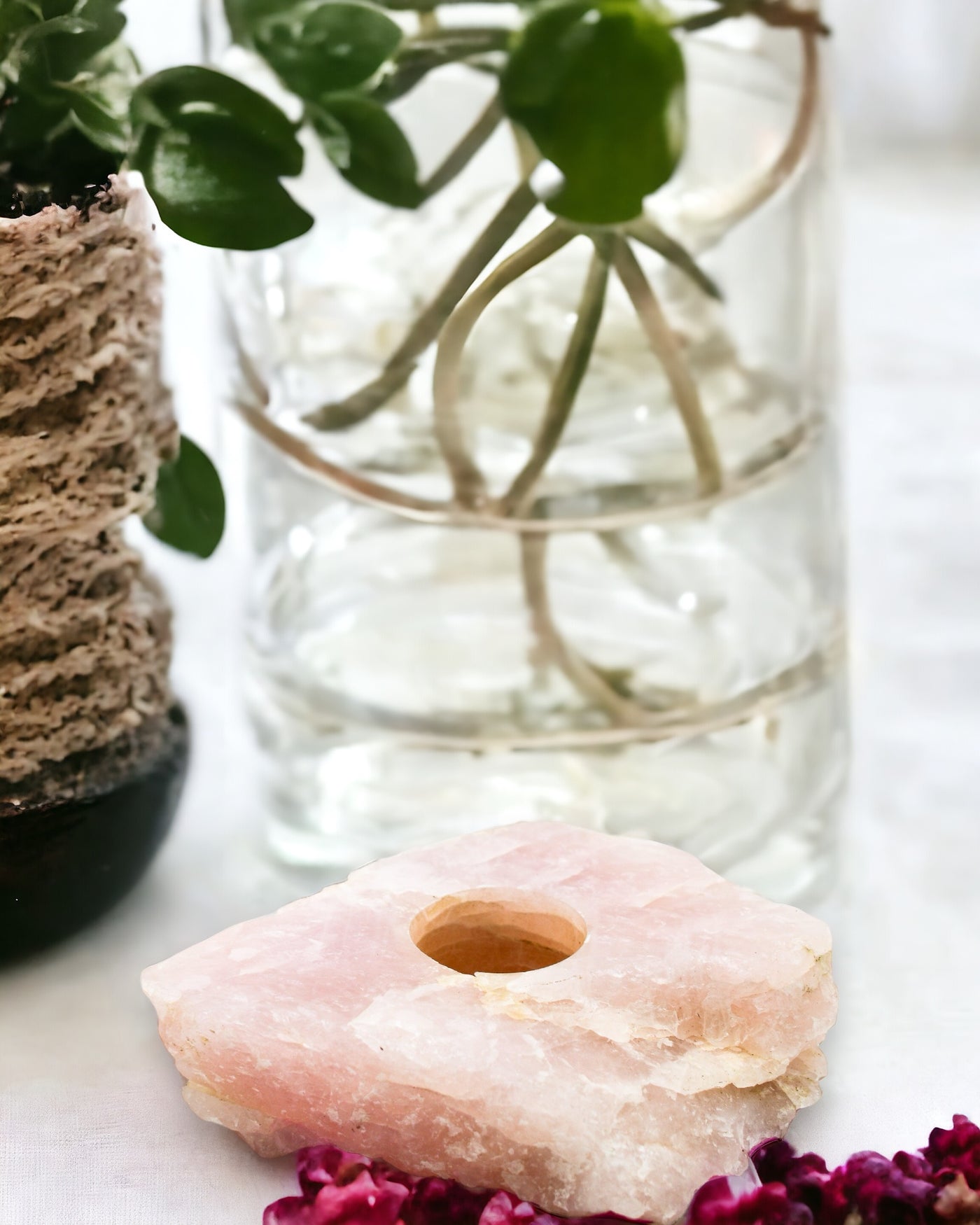 NEW Rose Quartz Candle Holders by Whyte Quartz