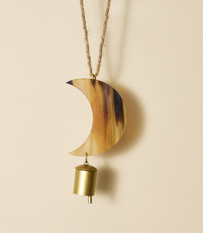 Chayana Moon Bell Wind Chime  - Carved Horn, Hand Tuned by Matr Boomie