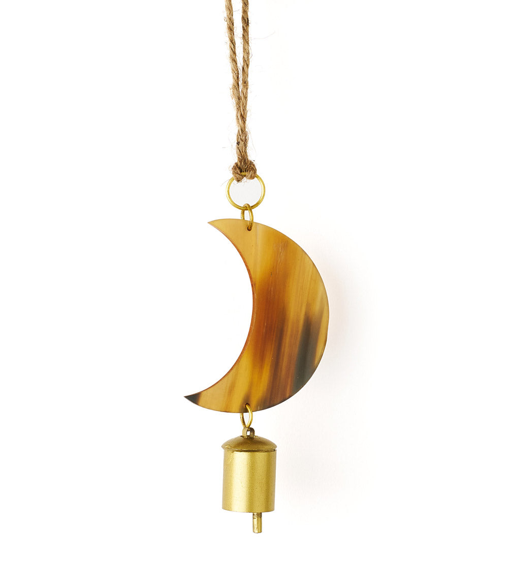 Chayana Moon Bell Wind Chime  - Carved Horn, Hand Tuned by Matr Boomie