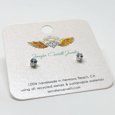 Blue Zircon Birthstone Earrings - December Birthstone by Jennifer Cervelli Jewelry