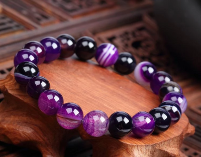 Purple Dyed Agate Stretch Bracelets 🤍