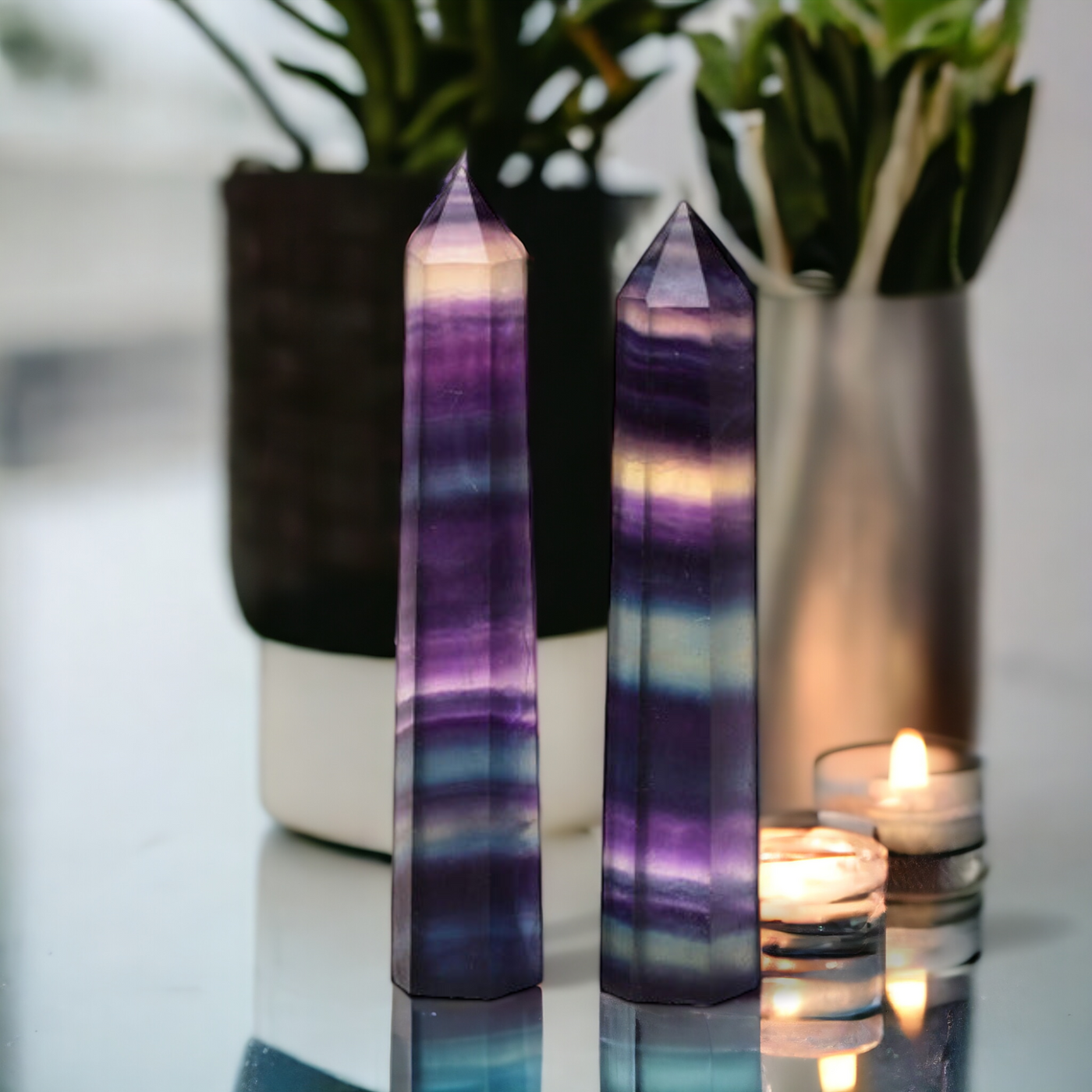 Small Rainbow Fluorite Towers