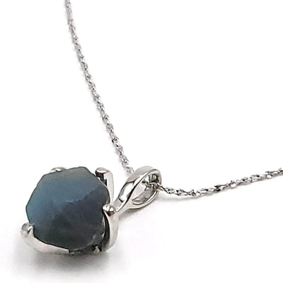 Natural raw Opal pendant chain necklace with white gold over 925 solid sterling silver, October birthstone dainty solitaire gift for her, uniquelan jewelry (fire-opal)