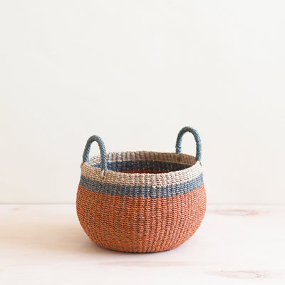 Coral Tabletop Catch-All with Handle - Handcrafted Baskets | LIKHÂ by LIKHÂ