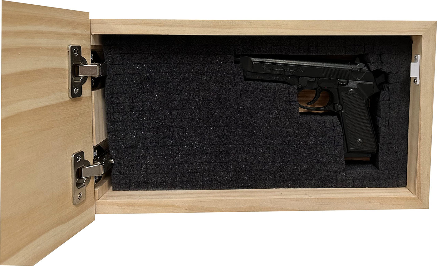 American Flag Concealed Gun Cabinet, Hidden Gun Storage American Flag (Natural)