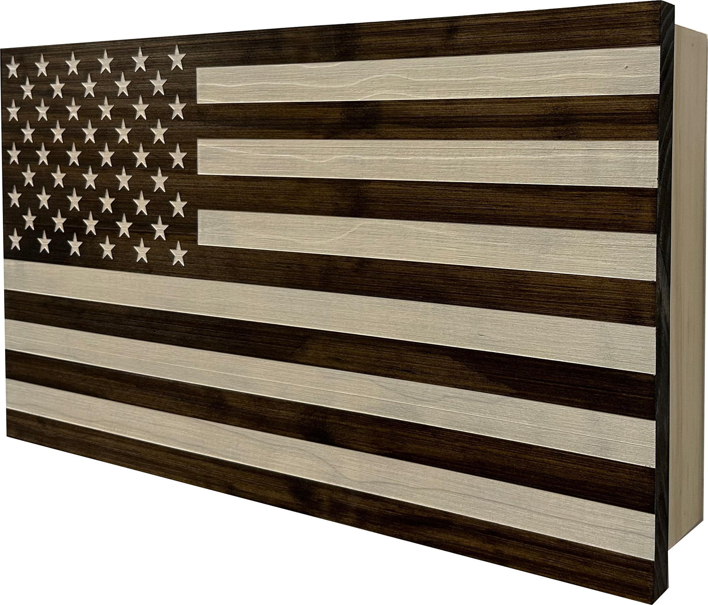 American Flag Concealed Gun Cabinet, Hidden Gun Storage American Flag (Natural)