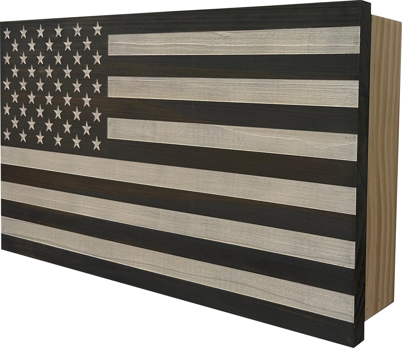 American Flag Concealed Gun Cabinet, Hidden Gun Storage American Flag (Natural)