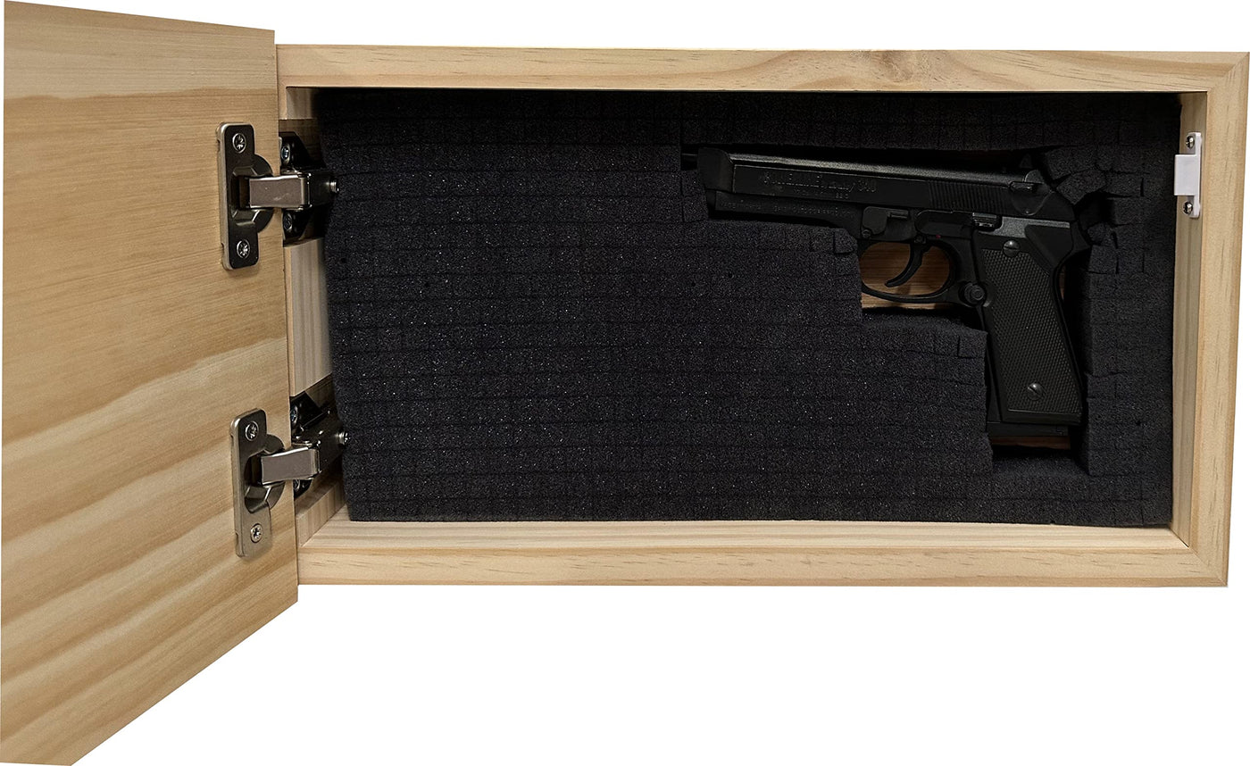 American Flag Concealed Gun Cabinet, Hidden Gun Storage American Flag (Natural)