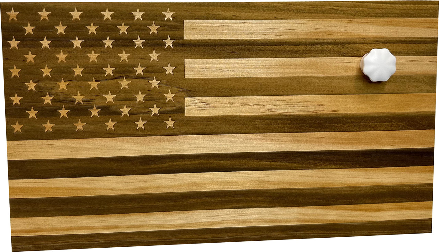 American Flag Concealed Gun Cabinet, Hidden Gun Storage American Flag (Natural)