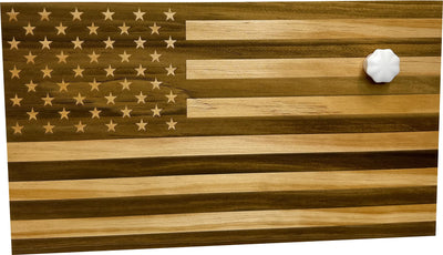 American Flag Concealed Gun Cabinet, Hidden Gun Storage American Flag (Natural)