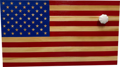 American Flag Concealed Gun Cabinet, Hidden Gun Storage American Flag (Natural)