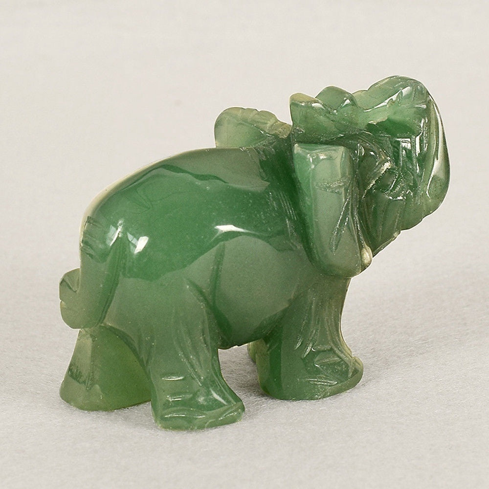 Small Aventurine Elephant Carvings