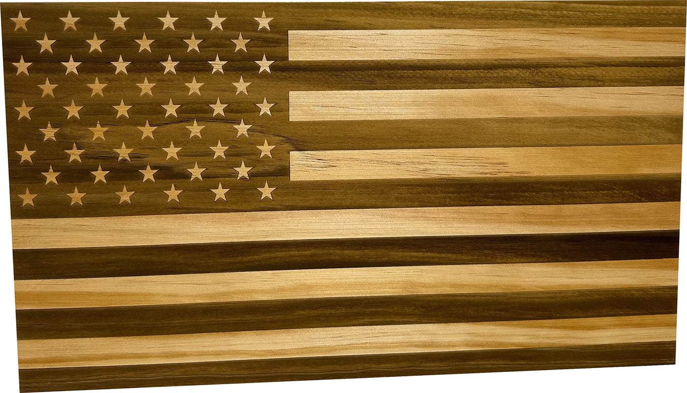 American Flag Concealed Gun Cabinet, Hidden Gun Storage American Flag (Natural)