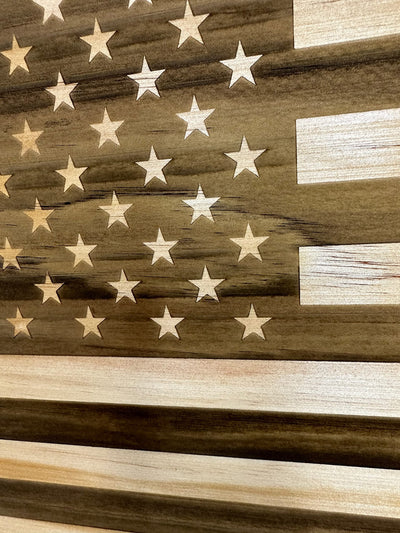 American Flag Concealed Gun Cabinet, Hidden Gun Storage American Flag (Natural)