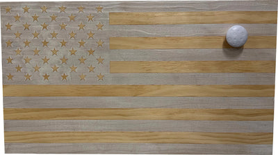 American Flag Concealed Gun Cabinet, Hidden Gun Storage American Flag (Natural)