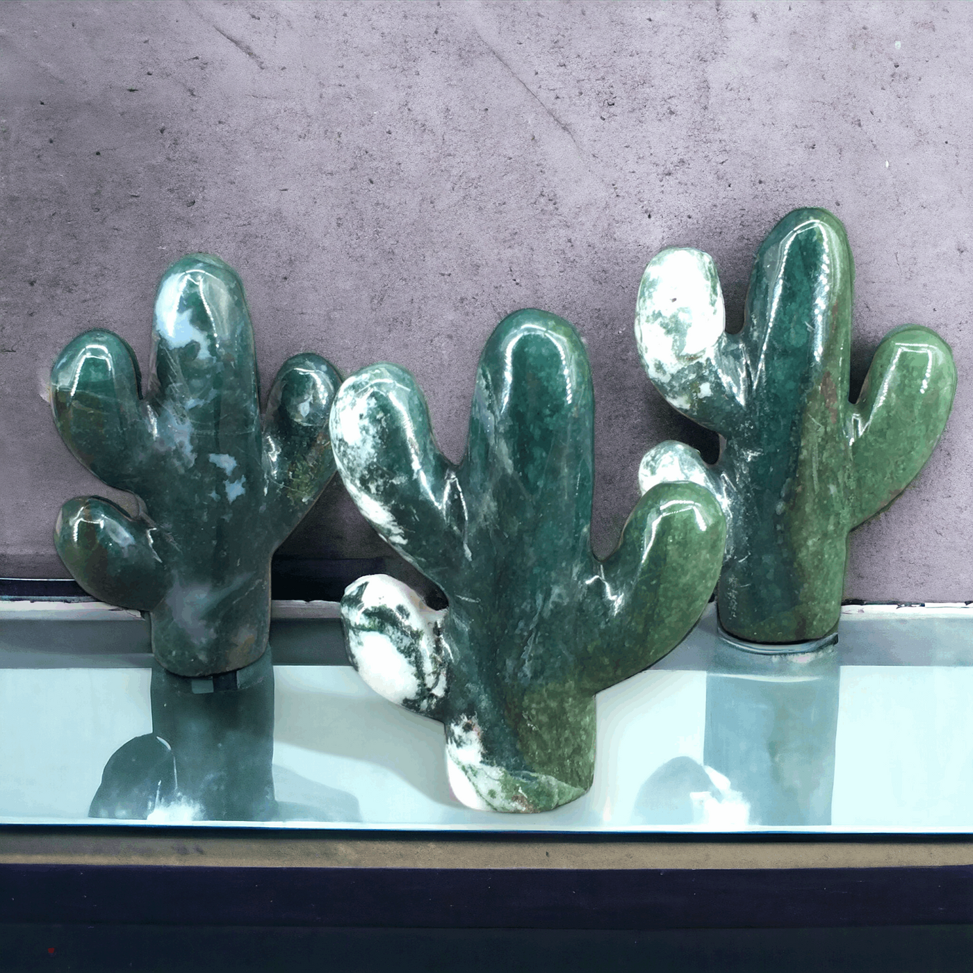 @ Moss Agate Cactus - Nature's Green Oasis @