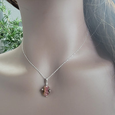 Natural raw Opal pendant chain necklace with white gold over 925 solid sterling silver, October birthstone dainty solitaire gift for her, uniquelan jewelry (fire-opal)