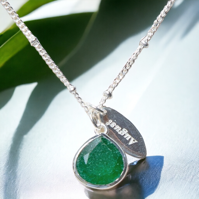 August Green Jade Birthstone Necklace by Tiny Rituals