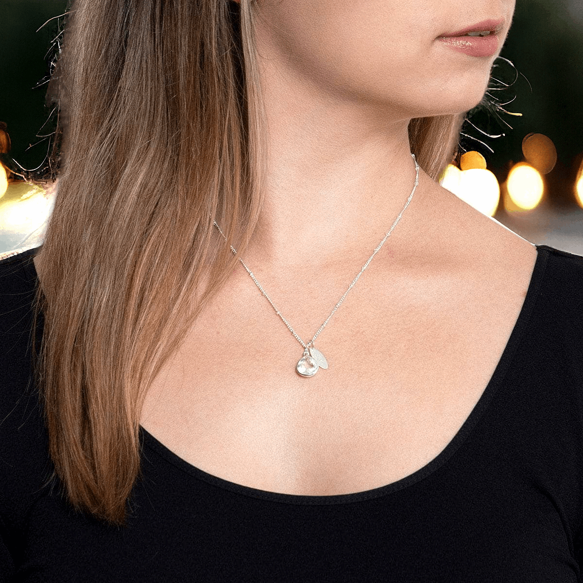 April Herkimer Diamond Birthstone Necklace by Tiny Rituals