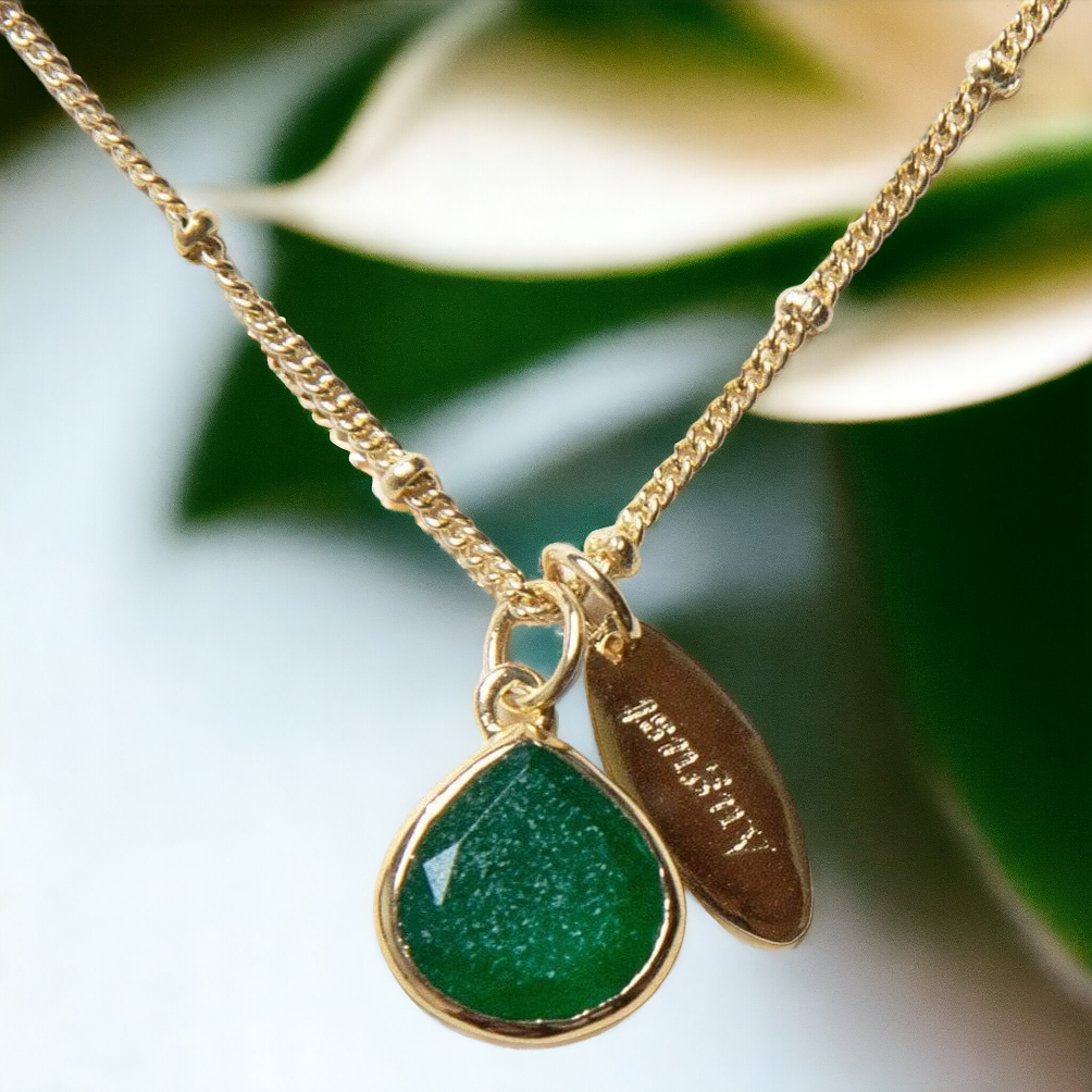 August Green Jade Birthstone Necklace by Tiny Rituals