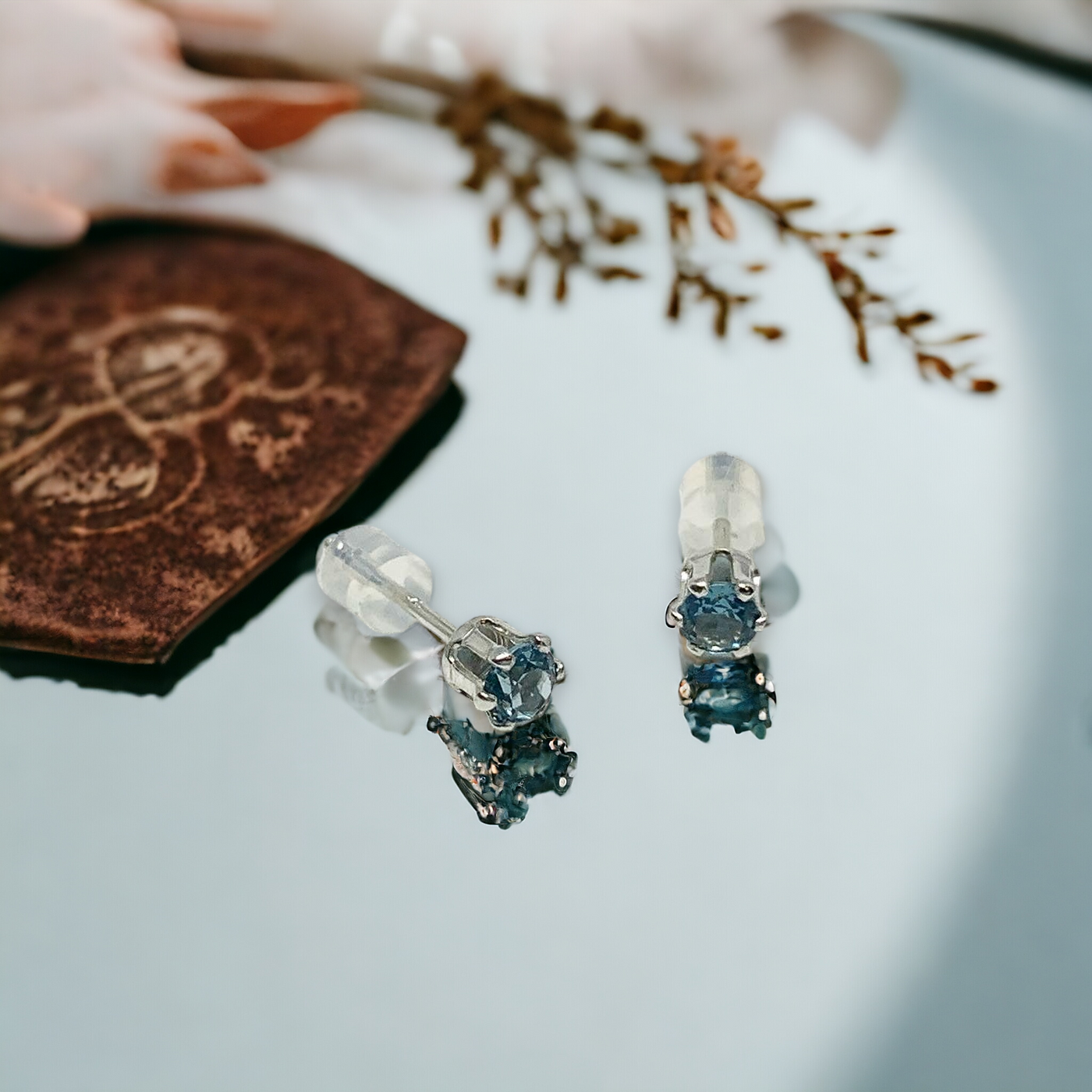 Blue Zircon Birthstone Earrings - December Birthstone by Jennifer Cervelli Jewelry