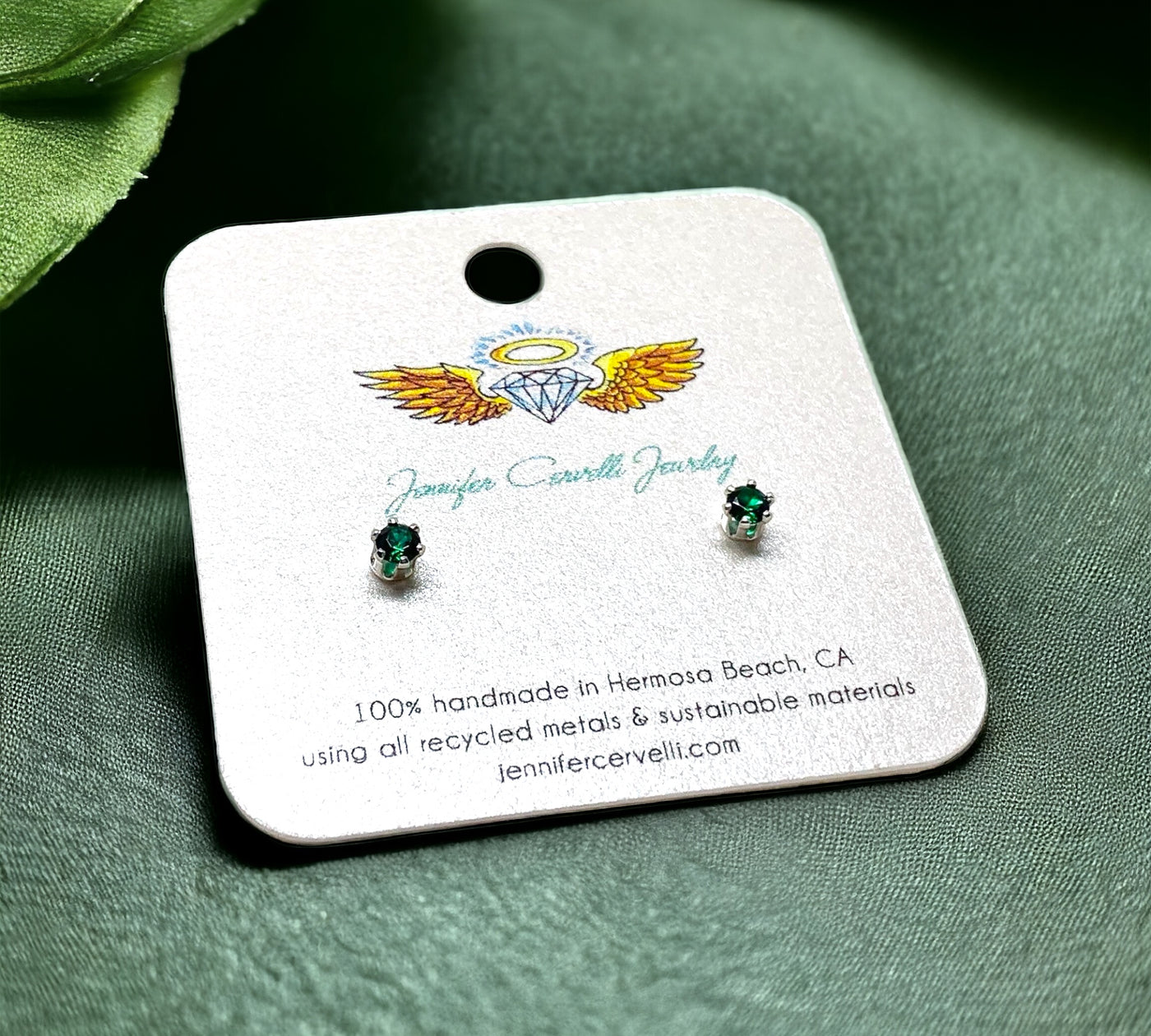 Emerald Birthstone Earrings - May Birthstone by Jennifer Cervelli Jewelry