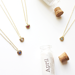 Birthstone Bottle Necklace by Lucky Feather