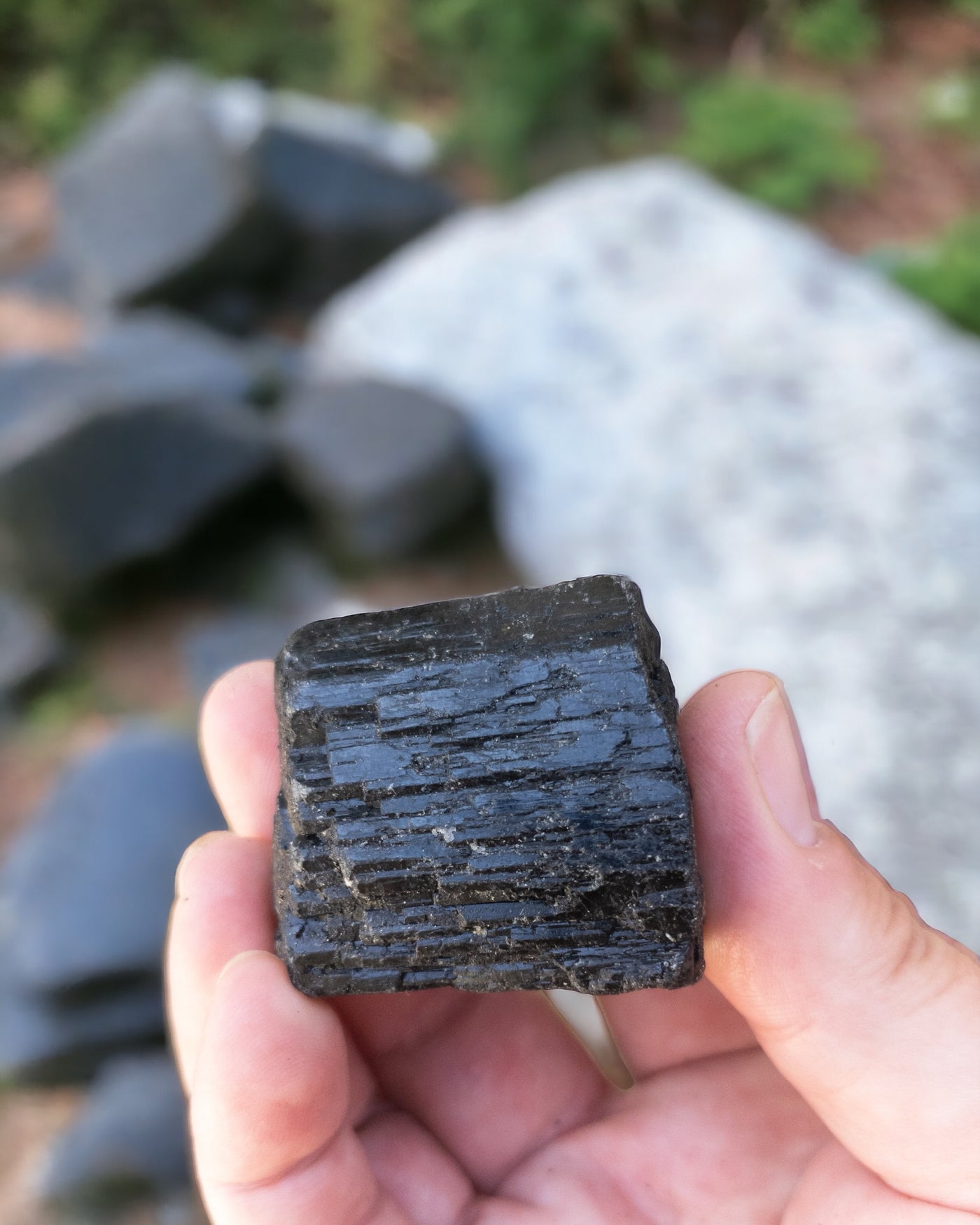 Medium chunks of rough black tourmaline by Whyte Quartz