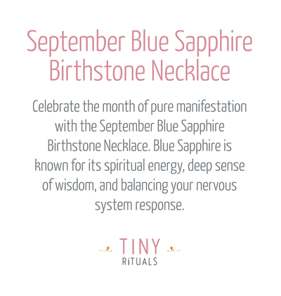 September Blue Sapphire Birthstone Necklace In Gold or Silver