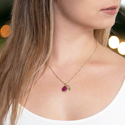 July Ruby Birthstone Necklace by Tiny Rituals