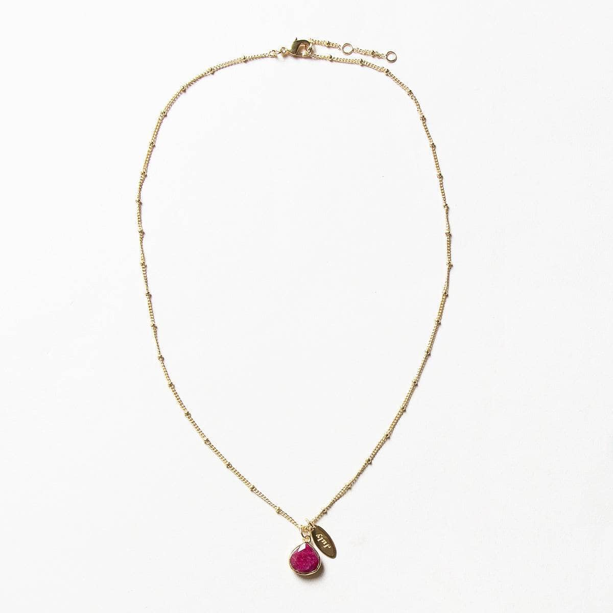 July Ruby Birthstone Necklace by Tiny Rituals