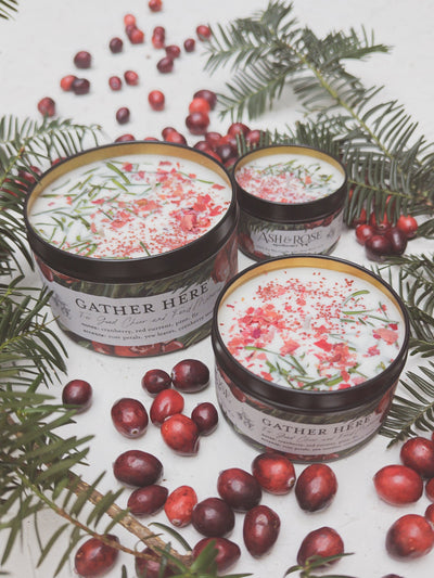 GATHER HERE Cranberry Pine Candle by Ash & Rose