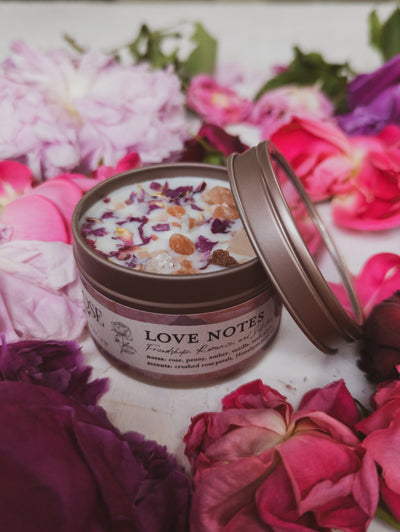 LOVE NOTES Rose + Pink Salt Candle by Ash & Rose