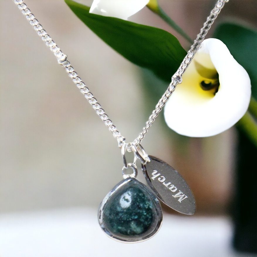 March Bloodstone Birthstone Necklace by Tiny Rituals