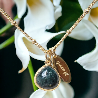 March Bloodstone Birthstone Necklace by Tiny Rituals